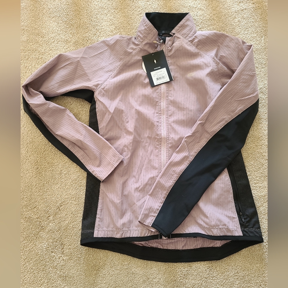 Sugoi Evo Zap running jacket, size small. Purple reflective